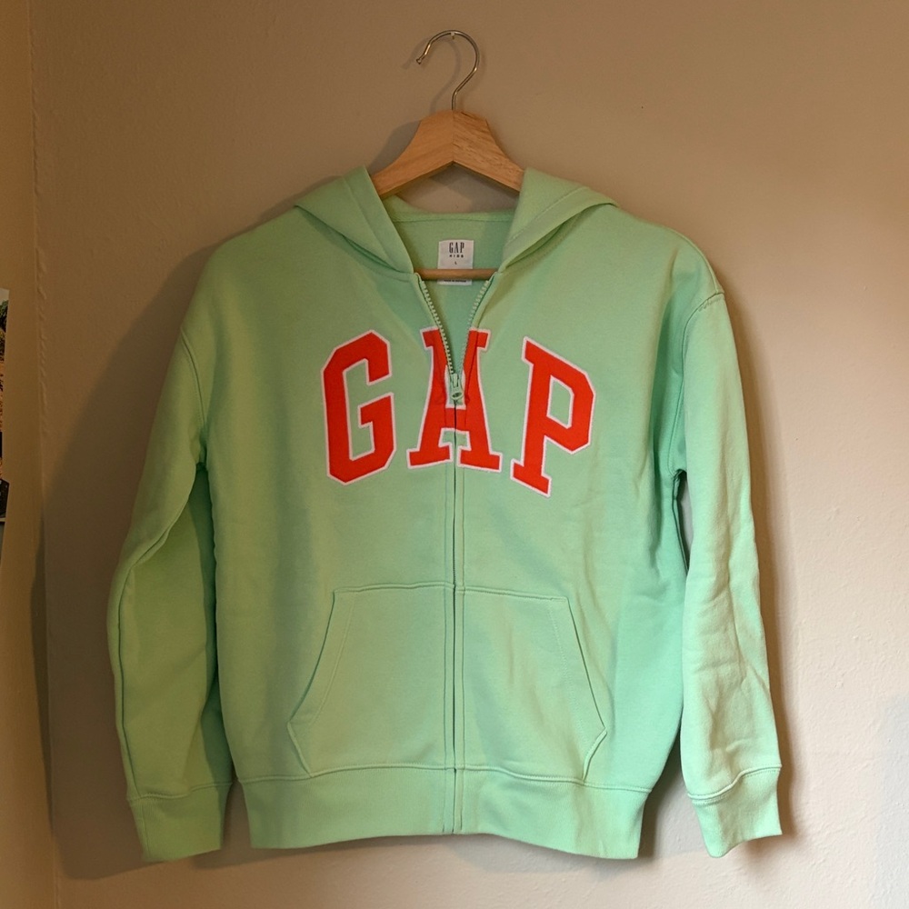 NWT GAP Kids Light Green Zip-Up Hoodie